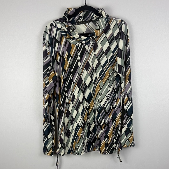 Glam & Fame Multicoloured Geometric Print Abstract Design Long Sleeve XL Top - Picture 2 of 11